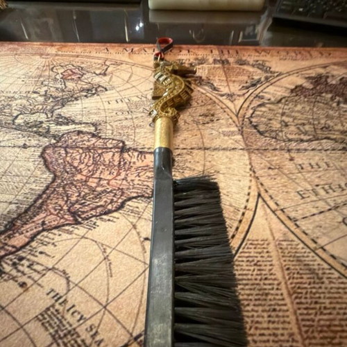 Vintage Seahorse Handle Desk Brush like new