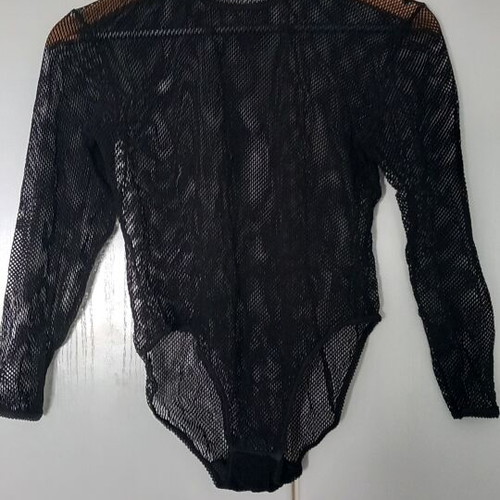 Mesh bodysuit new, elastic fabric, black, sizes M/L/XL