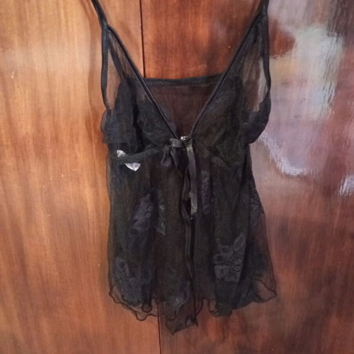 Black Babydoll Milena by Paris new, lace floral pattern