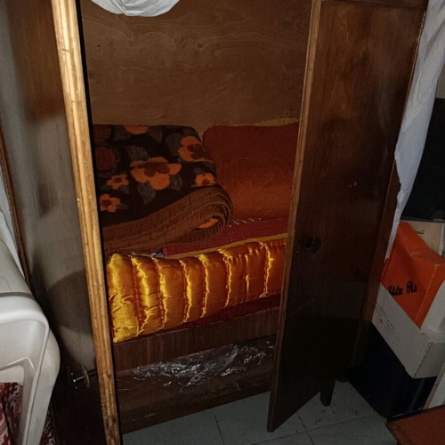 Antique wardrobe with drawers and hanging used