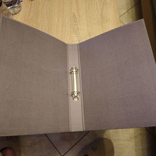 Set of three A4 filing binders in purple shades like new