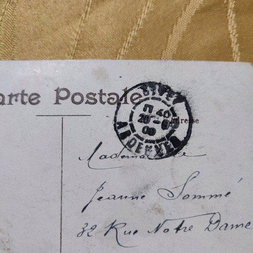 French postcards used, pack of 5, with stamps 1901-1909