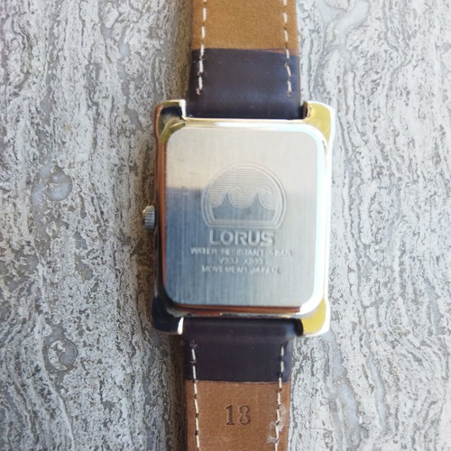 Lorus Tank women's watch like new, white and brown leather strap