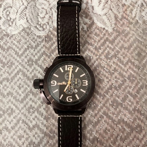 Oxette Unisex Wristwatch like new, brown leather strap, chronograph