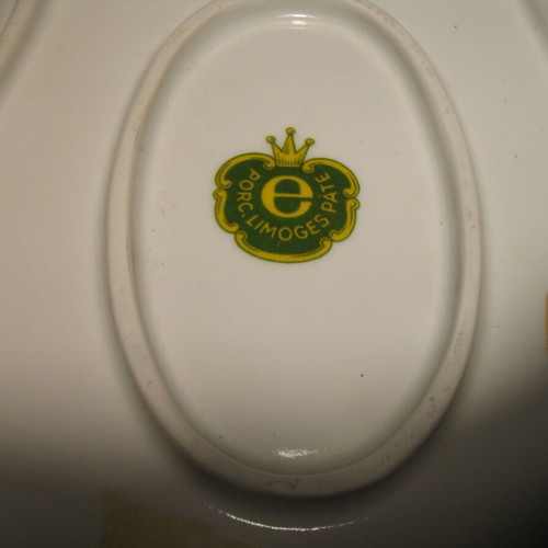 Limoges porcelain platter like new, painted with Cobalt Blue
