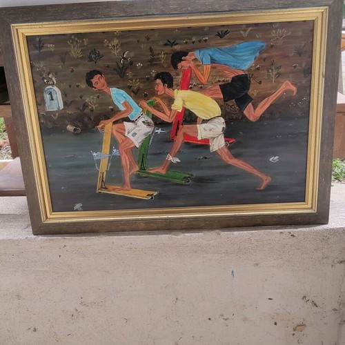 Paintings like new, two, Christos seascape and unsigned