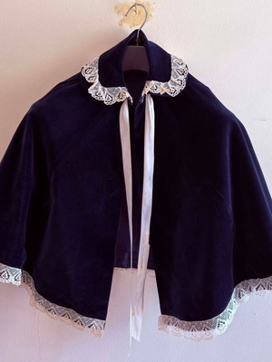 Velvet handmade cape blue vintage like new