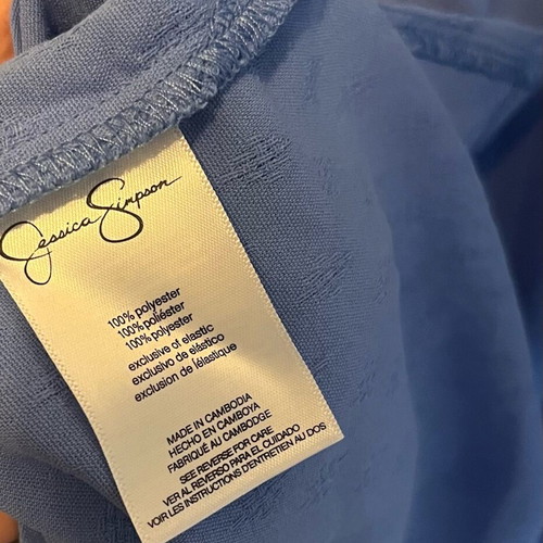 Jessica Simpson blouse new, blue, size L with smocked shoulders