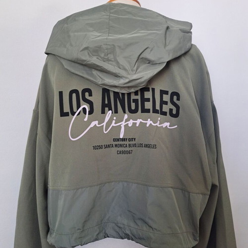 Zara set top with hood and shorts new, green and gray