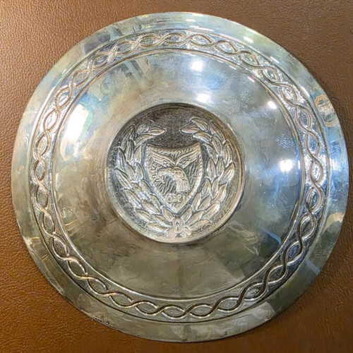 Collectible Silver Plate by V. Kyprianou 1960 like new, historic