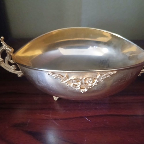 24K Plated BK Gold-Plated Metal Decorative Bowl, vintage