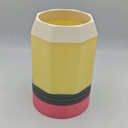 Pencil holder new, pencil-shaped, made with 3d printer esun pla pastel