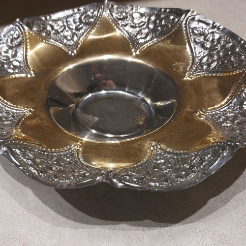 Vintage silver-plated centerpiece with 24k gold details like new