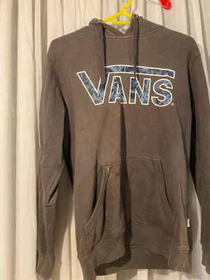 Vans sweatshirt used, gray with orange bleach marks