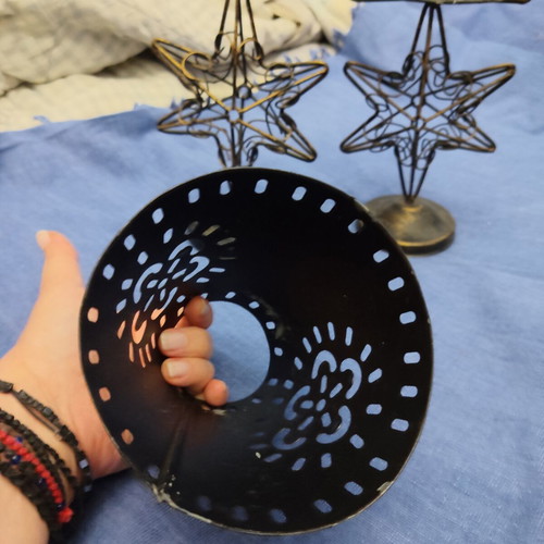 Metal tealight holders like new, set of two