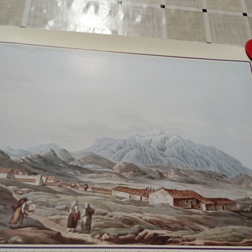 Decorative engraving of Mount Parnassus, new, 50x35 cm
