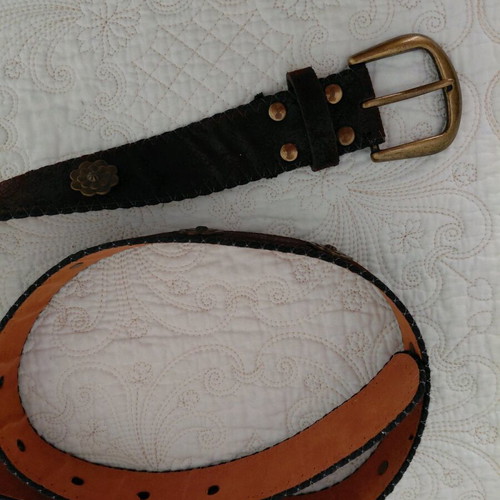 Brown leather belt like new size 80