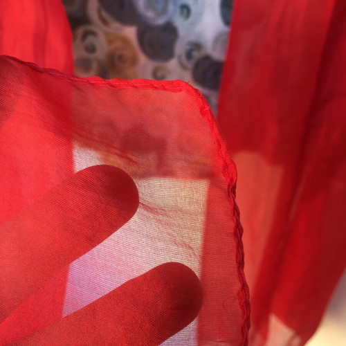 Giorgio Passigatti 100% Silk Big Red Scarf Like New