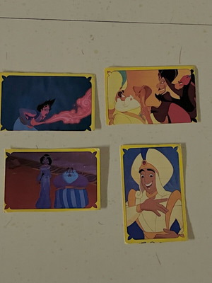 Aladdin stickers used, pack of 4, 1992