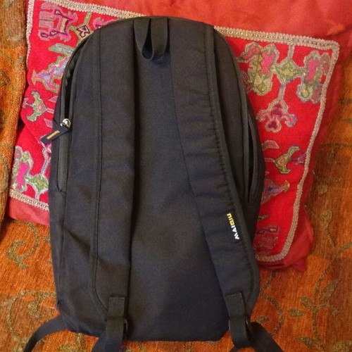 Backpack used, black with 2 compartments