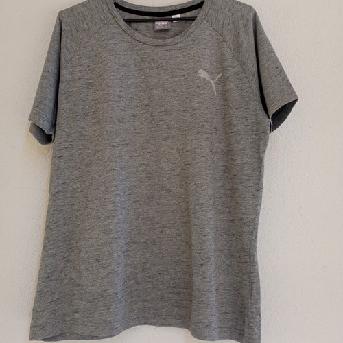 Puma men's short-sleeve gray cotton t-shirt like new, size M