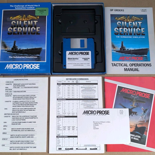 Silent Service MicroProse Amiga like new, blue colour box