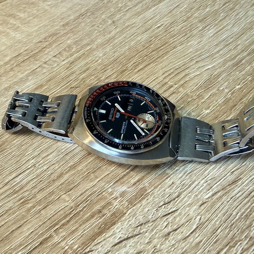 Seiko 6139-6031 Coke Vintage Chronograph watch used with original bracelet