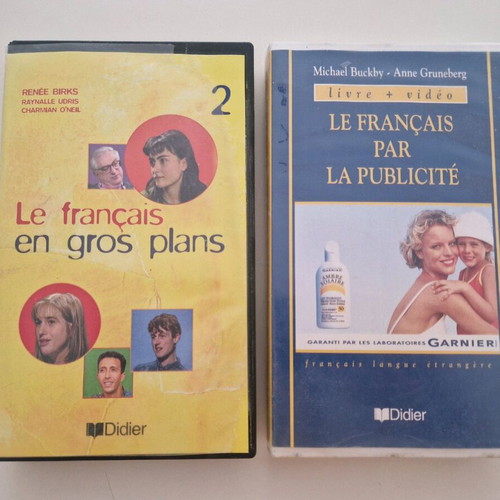French learning videocassettes two pieces like new