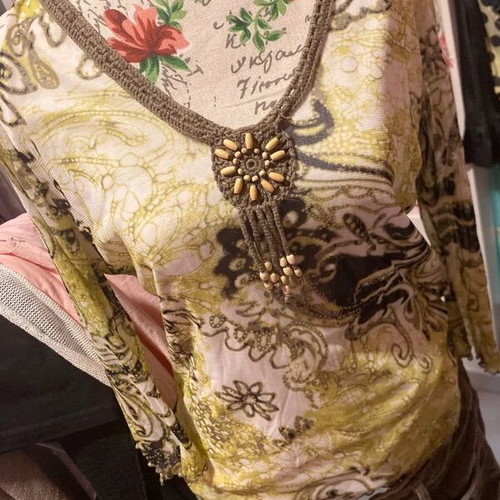 Fairycore shirt, size L, brown and green
