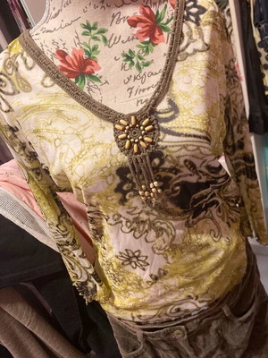 Fairycore shirt, size L, brown and green