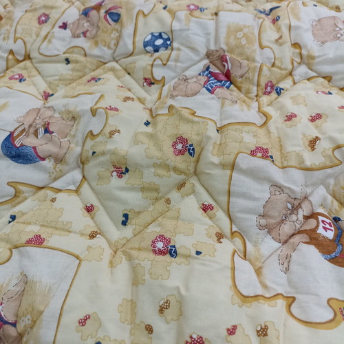Double quilt two-sided with cotton fabric and baked wadding new