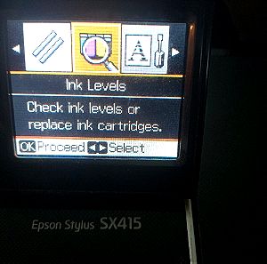 EPSON STYLUS SX415 πολυμηχανημα(scanner,printer,photoprinter, monitor screen included)