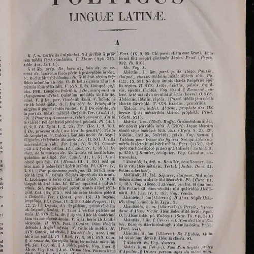 Thesaurus Poeticus Latin Language Quicherat used