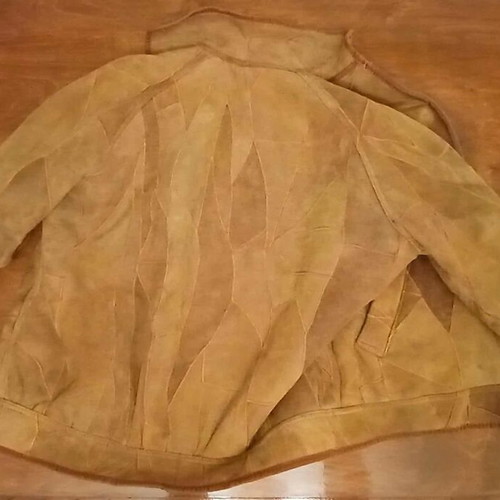Handmade shearling jacket used, genuine sheepskin, size L