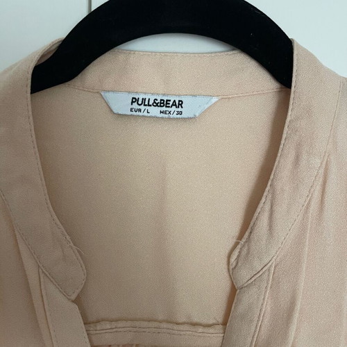 Salmon shirt without collar with metal buttons Pull & Bear large used