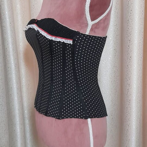 Corset Ann Summers black polka dot strapless top like new