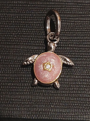 Charm turtle A.L.E. new with pink enamel and zircon