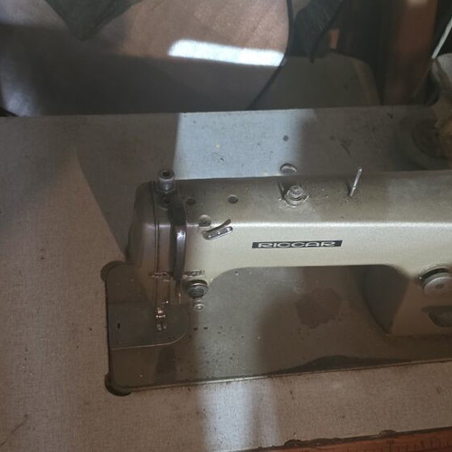 Riccar vintage mechanical sewing machine used, classic grey finish
