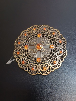 Tokes belt clasps bronze with orange stones metal new