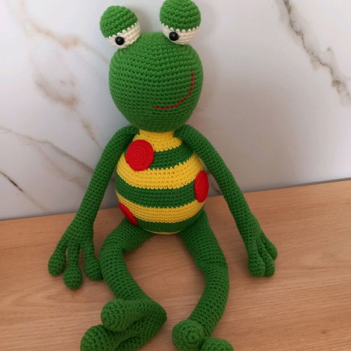 Crocheted Amigurumi Frog Doll new, 42 cm