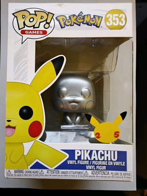 Funko Pop! Pokemon Pikachu (Silver Metallic) used