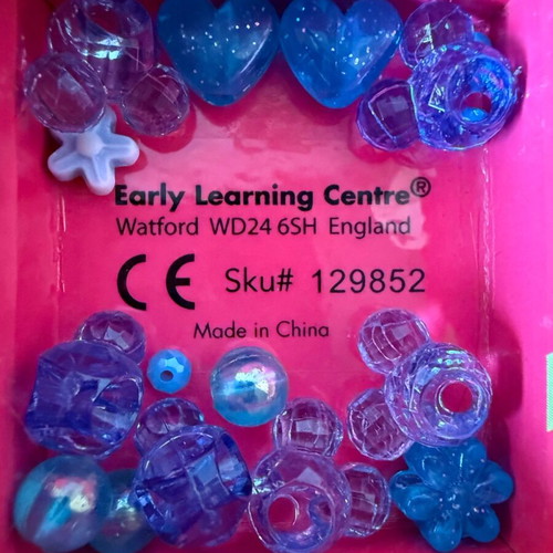 Early Learning Centre jewelry box set like new with beads and 4 handmade bracelets