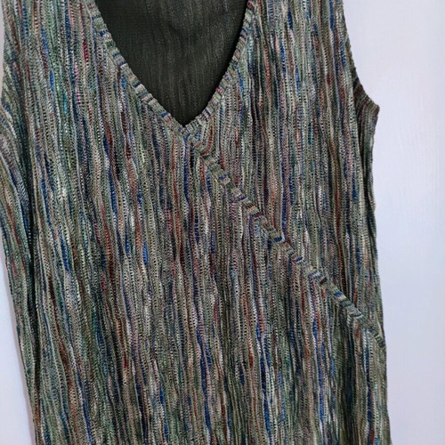 More & More dress like new with gold green and blue brown pattern, size S