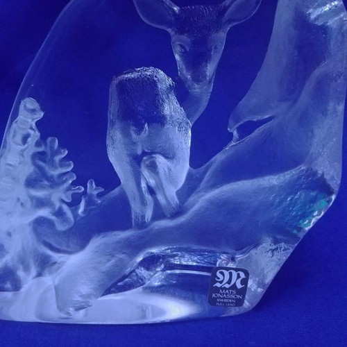 Maleras paperweight by Mats Jonasson full lead crystal like new