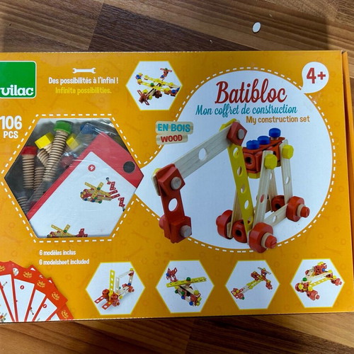 Wooden Construction Set Batibloc 106 Pieces New