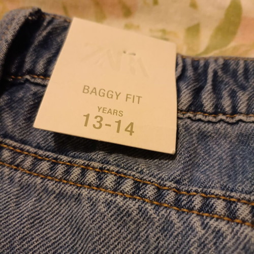 Zara Kids Baggy Jeans Unisex 13-14 Years 164 cm New Blue