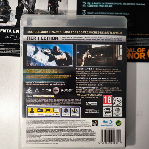 Medal of Honor Tier 1 Edition PS3 game with Frontline and Battlefield 3 promo