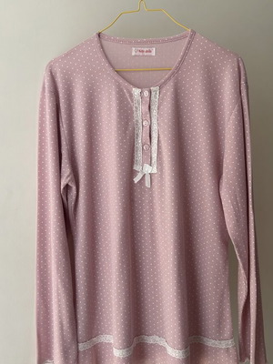 Notte Stella Pink Polka Dot Pajama Set XL Like New