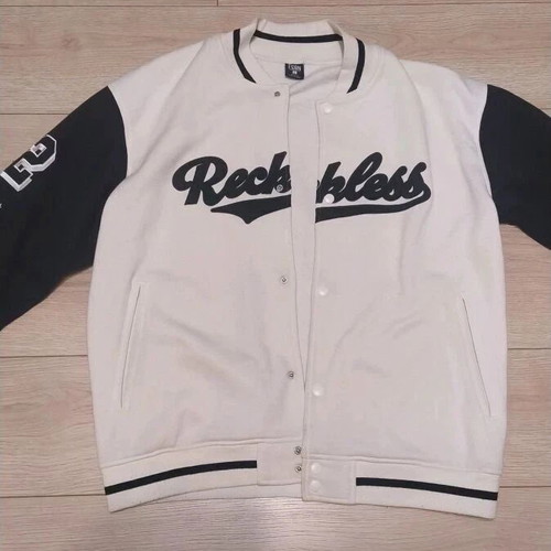 Reckless men's beige thick jacket used, size L