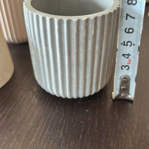 Small handmade plaster flower pots new